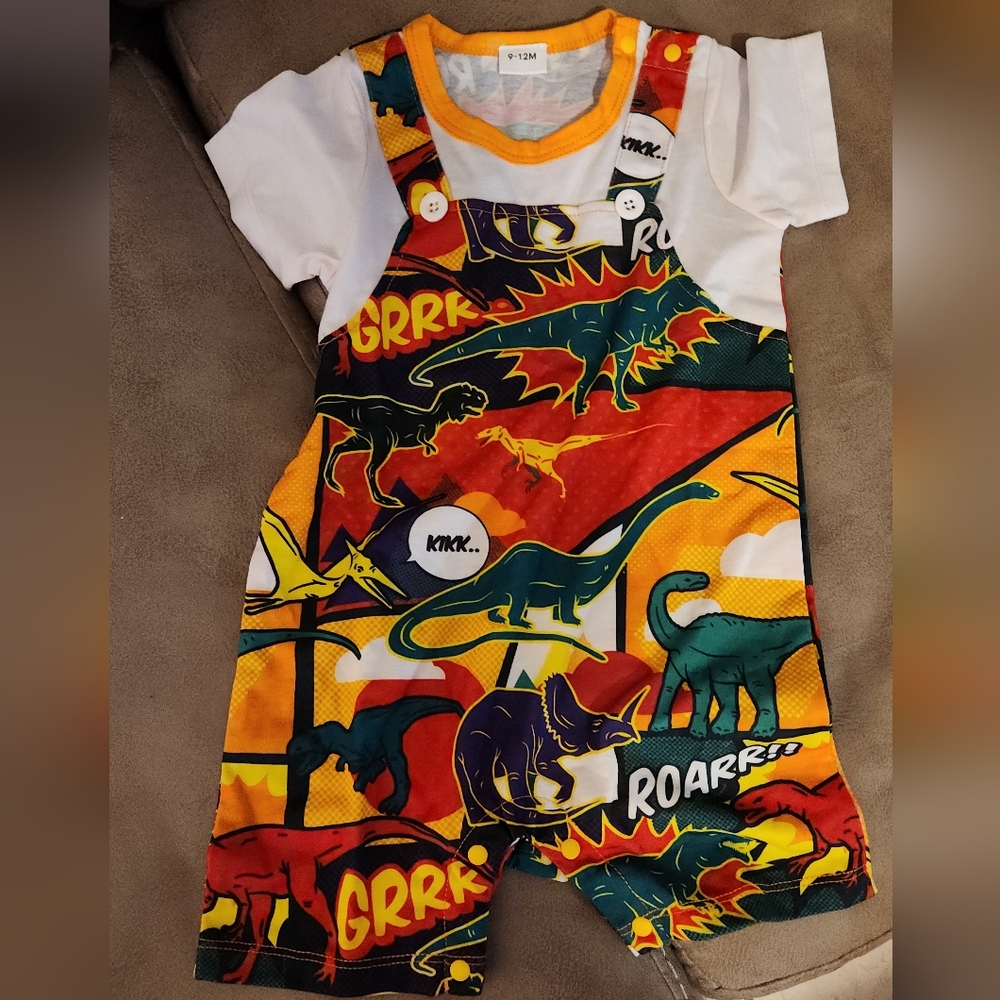 Baby Colorful Dinosaur Print Romper